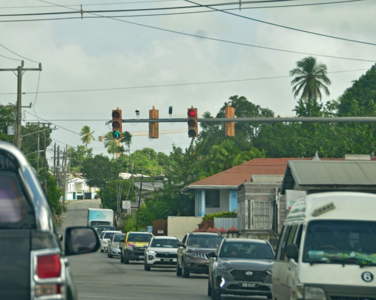 CCTV cameras can be seen at the busy Bank Hall Main Road traffic lights. 